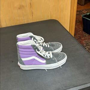 Vans Purple and Black High-Top Sneakers